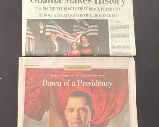 The Washington Post Barack Obama Inauguration and Election Night Newspapers