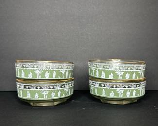 Jeanette Hellenic Green Glass Bowls