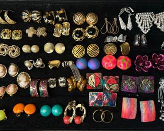 Vintage Costume Jewelry Earring Collection 