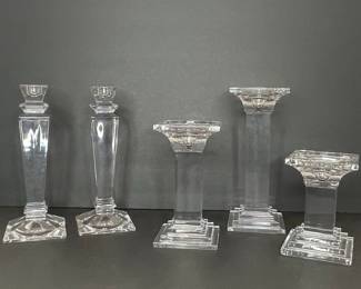 Crystal Pillar Candle Holders