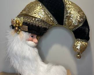 Mark Roberts Style Jester Santa Moon Wall Decoration