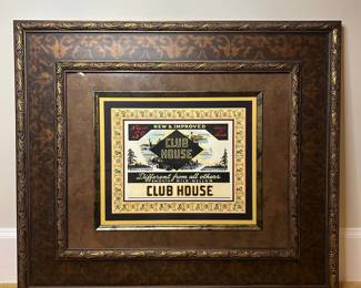 Club House Cigar Label Framed Art