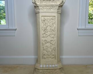 Neoclassical Style Decorative Plinth with Acanthus Leaf Carvings