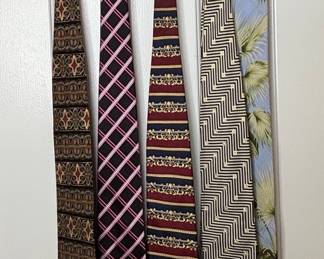Assorted Designer Neckties: Christian Dior, Countess Mara, Tommy Bahama, Bachrach, and The Metropolitan Museum of Art