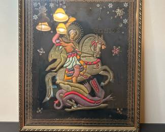Saint George and the Dragon Embroidered Icon