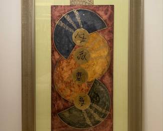 Four Seasons Calligraphy Mixed Media Art