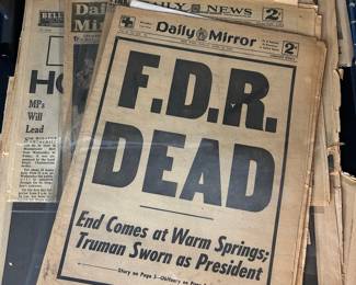 Historical Newspaper Collection: FDR Death and Queen Elizabeth II Coronation