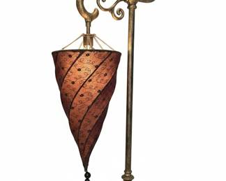 Vintage Fortuny Style Hanging Cone Table Lamp