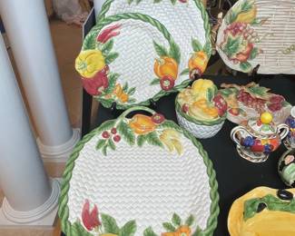 Fitz and Floyd Pepper Gourmet Oval Serving Platter with Handles