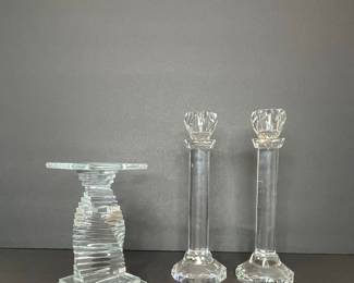 Mikasa Crystal Candlestick and Pedestal Set