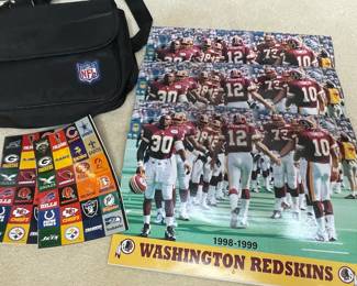 Washington Redskins 1998-1999 Promotional Poster and NFL Logo Decal Sheet