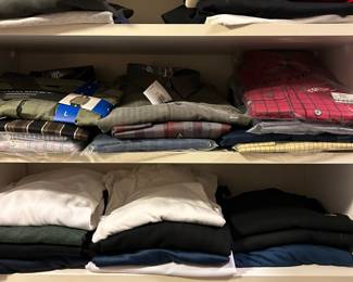 Men's Apparel, Many New with Tags 