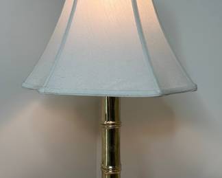 Hollywood Regency Brass Bamboo-Style Table Lamp