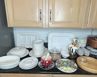 Embossed Fruit and Floral Ceramic Kitchenware Assortment