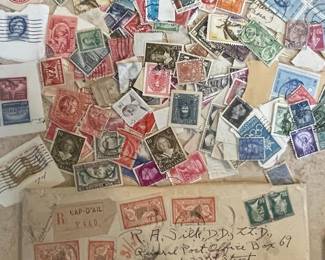 Vintage Worldwide Postage Stamp Collection