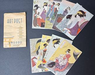 Unsodo Art Post Japanese Woodblock Print Postcards - Utamaro