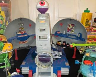 Vintage Teenage Mutant Ninja Turtles Playmates Toys Collection - Including Technodrome and Turtle Copter