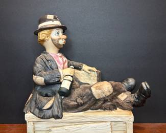 Melody in Motion Willie the Whistler Hobo Clown Figurine