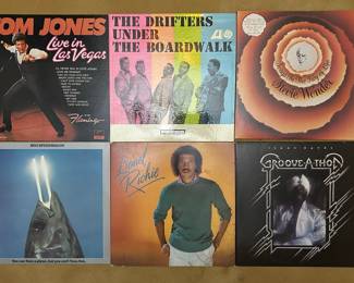 Vintage Vinyl Record Collection - Stevie Wonder, Tom Jones, Lionel Richie, The Drifters, REO Speedwagon, Isaac Hayes