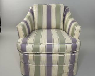 Striped Swivel Club Chair