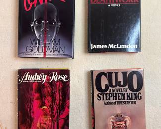 Vintage Hardcover Thriller Novels by Stephen King, William Goldman, and Frank De Felitta