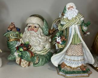Fitz and Floyd Gregorian Collection Santa Figurine and Teapot