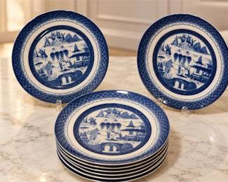 10 Pieces (10) Mottahedeh Blue Canton Dinner Plate