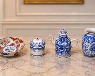 Four (4) Miniature Porcelain Teapot Items