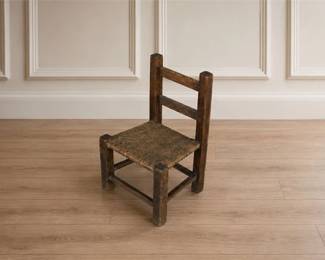 Charming Vintage Rustic Child's Wooden Chair