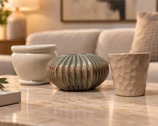 Three (3) Decorative Ceramic & Stoneware Piece