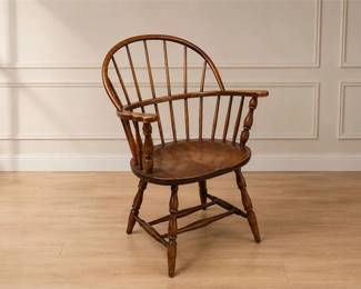 Traditional Wooden Sack-Back Windsor Armchair