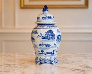 White Porcelain Temple Jar With Lid
