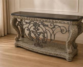 Ornate, Vintage-Style Console Table