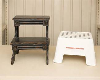 Ikea Bolmen Step Stool & Traditional Wooden Two-Step Stool