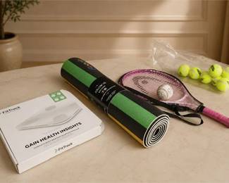 Yoga Mat & Fittrack Dara Smart Bmi Digital Scale & Tennis Equipment