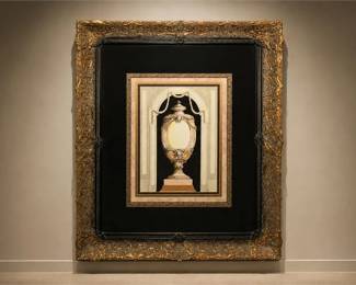 Neoclassical Antiqued Vase Urn Art Piece