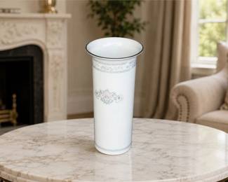 Vintage Cream Porcelain Cylinder Flower Vase
