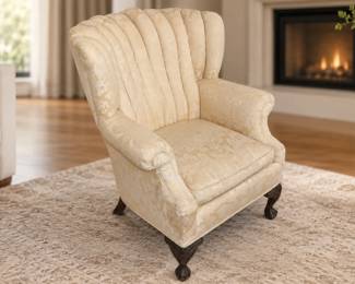 Vintage Channel-Back Armchair