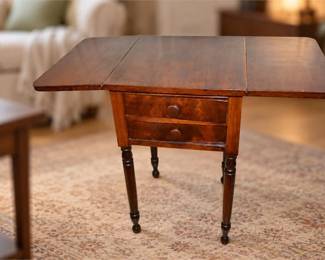 Antique Mahogany Drop-Leaf Side Table