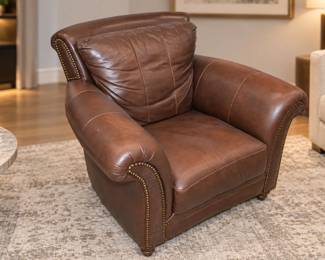 Classic Brown Leather Armchair