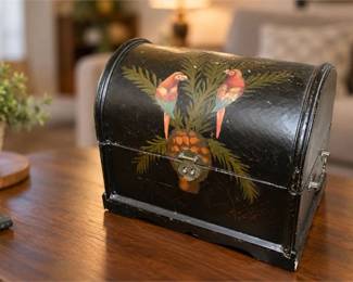 Wooden Dome-Top Treasure Chest Storage Box