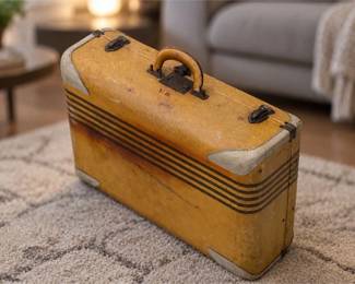 Vintage Mustard-Yellow Hardshell Suitcase