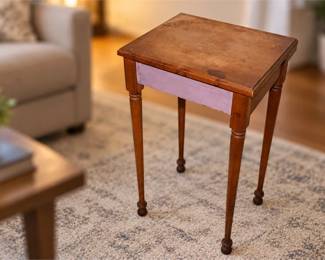 Antique Wooden Single-Drawer Side Table