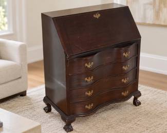 Mahogany Chippendale-Style Slant-Front Desk