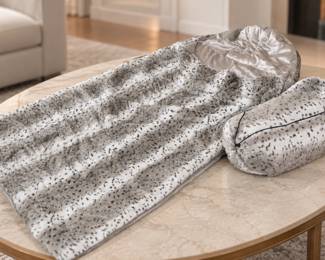 Two (2) Faux Fur Hooded Blanket & Snuggle