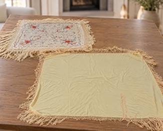 Two (2) Antique Embroidered Silk Textiles