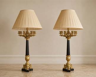 Pair of Ornate Candelabra-Style Table Lamps