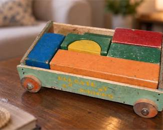 Vintage Holgate Juniors Wooden Block Wagon