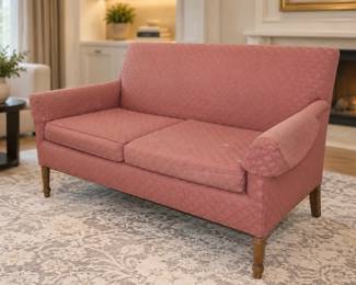 Pink Quilted Two-Seater Loveseat