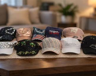 Group of Y2K-style Rhinestone-Embellished Baseball Caps & Visors